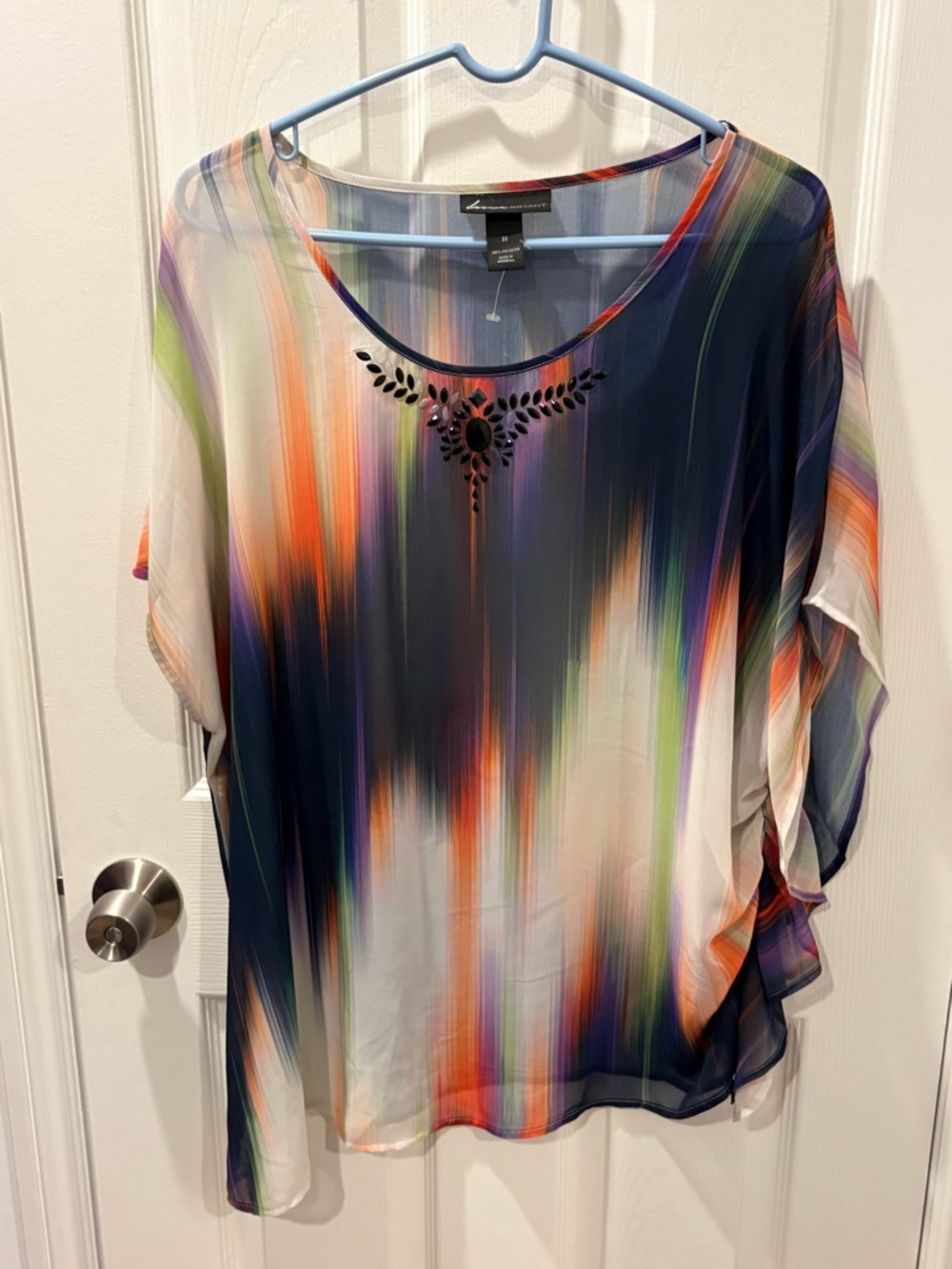 Lane Bryant Sheer Multi-Color Blouse, Size 22